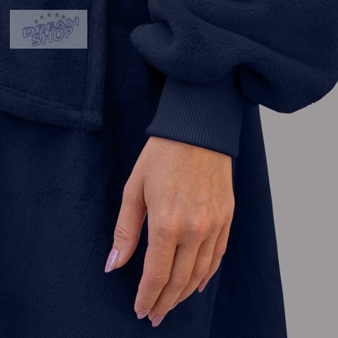 Bluzair Bluza Koc z Kapturem XXL Ciepła Granat 4w1 Bluzair Bluza Koc z Kapturem XXL Ciepła Granat 4w1