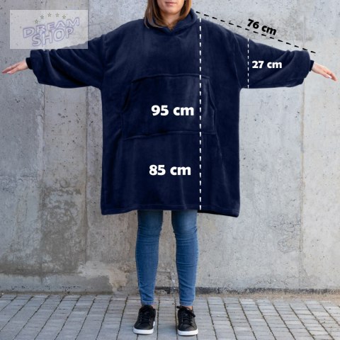 Bluzair Bluza Koc z Kapturem XXL Ciepła Granat 4w1 Bluzair Bluza Koc z Kapturem XXL Ciepła Granat 4w1