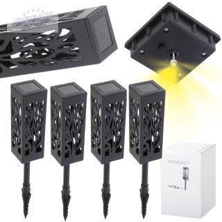 Lampy lampiony solarne stojące dekoracyjne 4 sztuki
