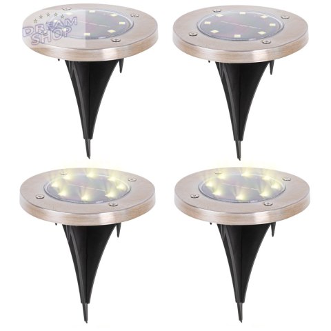 Lampy solarne gruntowe najazdowe ogrodowe 8LED 4szt. ciepły biały Lampy solarne gruntowe najazdowe ogrodowe 8LED 4szt. ciepły biały