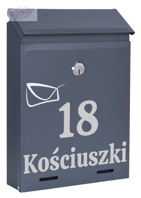 Skrzynka na listy ODVIN antracyt z napisem Skrzynka na listy ODVIN antracyt z napisem