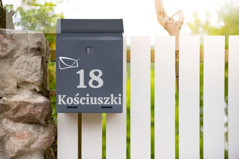 Skrzynka na listy ODVIN antracyt z napisem Skrzynka na listy ODVIN antracyt z napisem