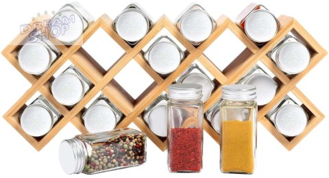 Stojak bambusowy na przyprawy KOCHEN 18 słoików Stojak bambusowy na przyprawy KOCHEN 18 słoików