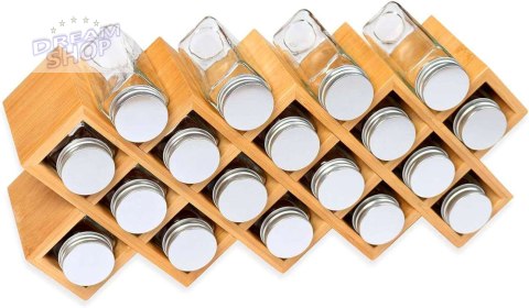 Stojak bambusowy na przyprawy KOCHEN 18 słoików Stojak bambusowy na przyprawy KOCHEN 18 słoików