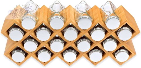 Stojak bambusowy na przyprawy KOCHEN 18 słoików Stojak bambusowy na przyprawy KOCHEN 18 słoików