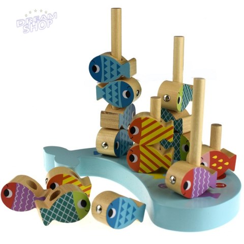 TOOKY TOY Drewniana Gra Wieloryb i Rybki Wielofunkcyjna 4 w 1 TOOKY TOY Drewniana Gra Wieloryb i Rybki Wielofunkcyjna 4 w 1