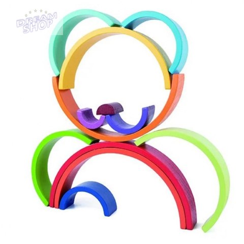 TOOKY TOY Układanka Montessori Tęcza Klocki Drewniane TOOKY TOY Układanka Montessori Tęcza Klocki Drewniane
