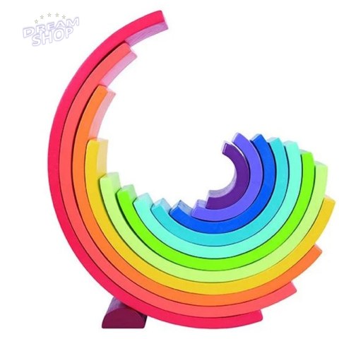 TOOKY TOY Układanka Montessori Tęcza Klocki Drewniane TOOKY TOY Układanka Montessori Tęcza Klocki Drewniane