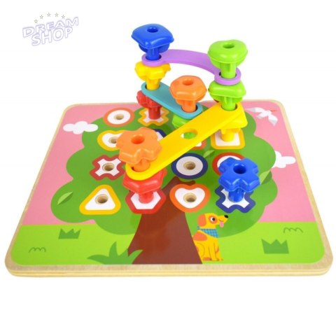TOOKY TOY Wielofunkcyjna Tablica Zestaw Kolorowych Śrubek Nauka Kształtów