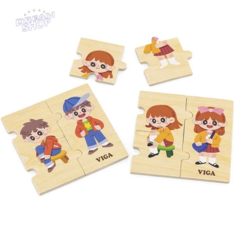 VIGA Drewniana Układanka Edukacyjna Dzieci Ubieranie Puzzle VIGA Drewniana Układanka Edukacyjna Dzieci Ubieranie Puzzle