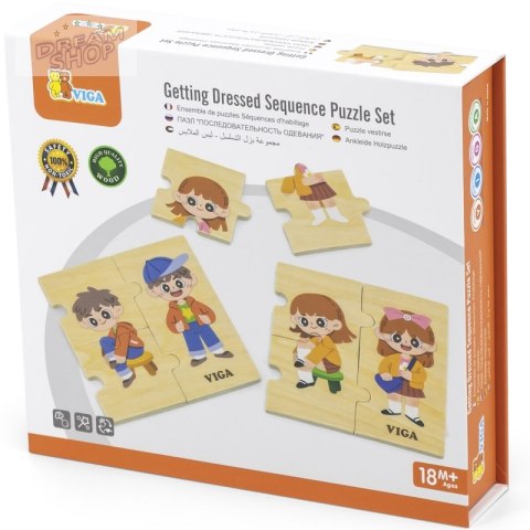 VIGA Drewniana Układanka Edukacyjna Dzieci Ubieranie Puzzle VIGA Drewniana Układanka Edukacyjna Dzieci Ubieranie Puzzle