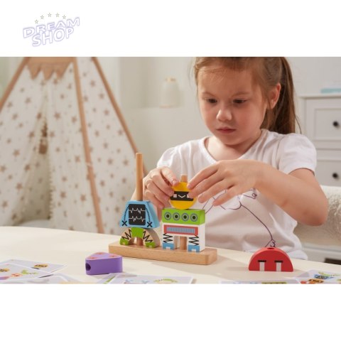 VIGA Układanka Piramidka Roboty + Wzory 8 el. VIGA Układanka Piramidka Roboty + Wzory 8 el.