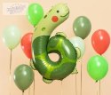 Balon foliowy urodzinowy cyfra "6" - Żółw 75x96 cm