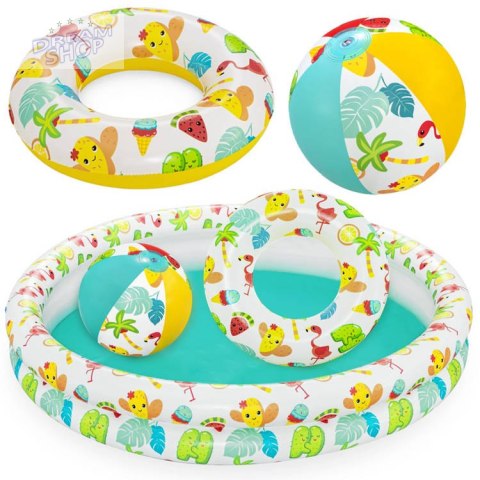 Bestway SET Basen piłka kółko brodzik 122cm 51124 Bestway SET Basen piłka kółko brodzik 122cm 51124