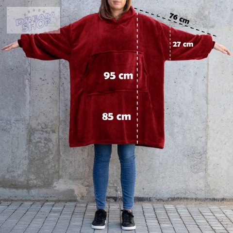 Bluzair Koco Bluza Oversize z Kapturem Bordowa 4w1 Bluzair Koco Bluza Oversize z Kapturem Bordowa 4w1