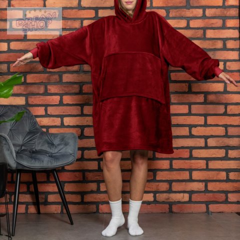 Bluzair Koco Bluza Oversize z Kapturem Bordowa 4w1 Bluzair Koco Bluza Oversize z Kapturem Bordowa 4w1