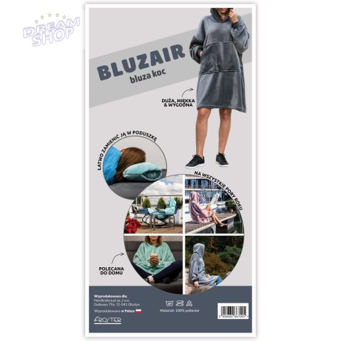 Bluzair Koco Bluza Oversize z Kapturem Bordowa 4w1 Bluzair Koco Bluza Oversize z Kapturem Bordowa 4w1