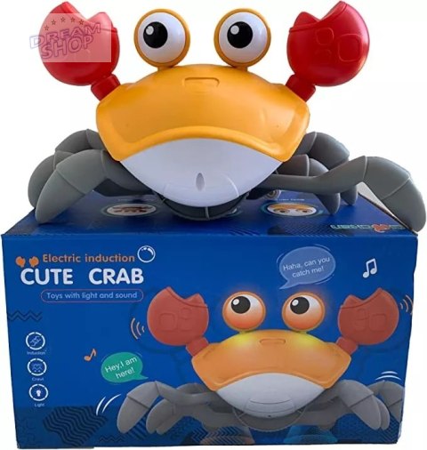 Krab pełzający interaktywny z dźwiękiem żółty