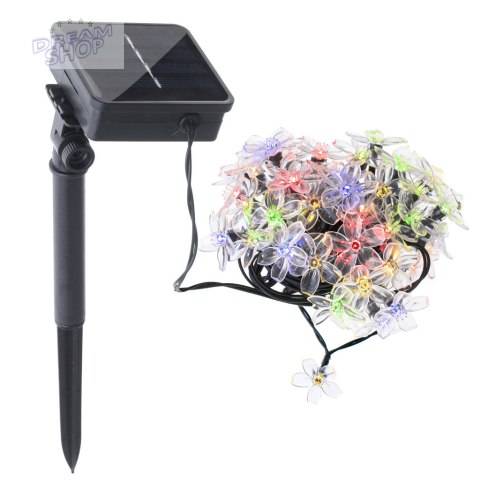 Lampki ogrodowe solarne kwiatki 7m 50LED multikolor Lampki ogrodowe solarne kwiatki 7m 50LED multikolor