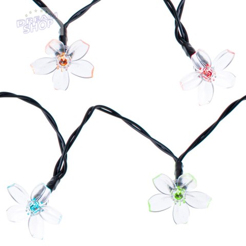 Lampki ogrodowe solarne kwiatki 7m 50LED multikolor Lampki ogrodowe solarne kwiatki 7m 50LED multikolor