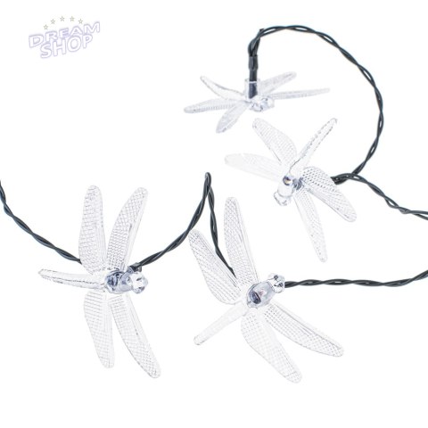 Lampki ogrodowe solarne ważki 6,5m 30LED multikolor Lampki ogrodowe solarne ważki 6,5m 30LED multikolor