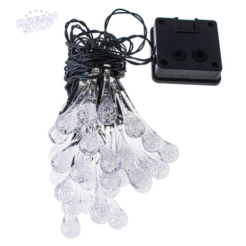 Lampki solarne ogrodowe sople 6,5m 30LED ciepły biały Lampki solarne ogrodowe sople 6,5m 30LED ciepły biały