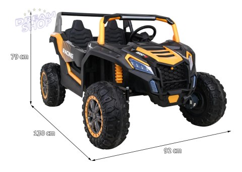 Buggy ATV Strong Racing dla 2 dzieci Biały + Silnik bezszczotkowy + Pompowane koła + Audio LED Buggy ATV Strong Racing dla 2 dzieci Biały + Silnik bezszczotkowy + Pompowane koła + Audio LED