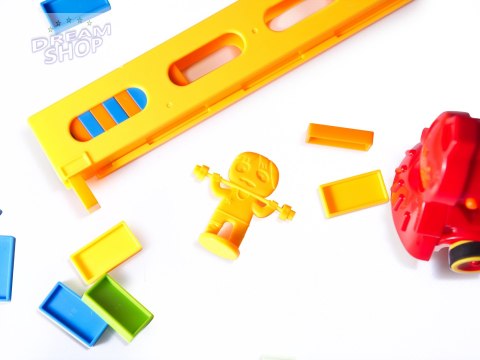 Układanka Domino z pociągiem + dźwięk 80el czerwon