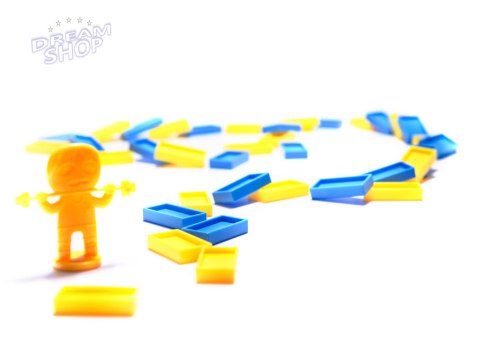 Układanka Domino z pociągiem + dźwięk 80el czerwon