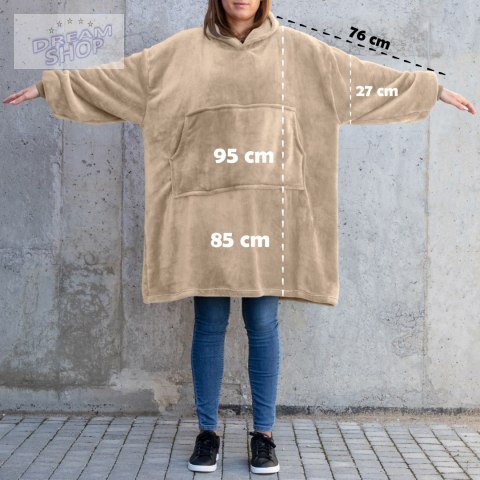 Bluzair Koco Bluza Oversize Kapturem Beżowa 4w1 Bluzair Koco Bluza Oversize Kapturem Beżowa 4w1