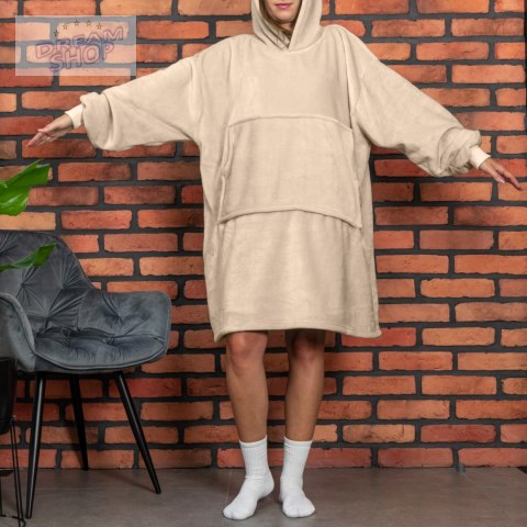 Bluzair Koco Bluza Oversize Kapturem Beżowa 4w1 Bluzair Koco Bluza Oversize Kapturem Beżowa 4w1
