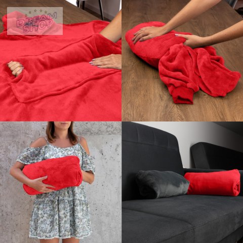 Bluzair Koco Bluza Oversize Kapturem Czerwona 4w1 Bluzair Koco Bluza Oversize Kapturem Czerwona 4w1