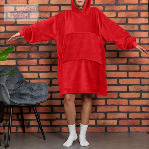 Bluzair Koco Bluza Oversize Kapturem Czerwona 4w1 Bluzair Koco Bluza Oversize Kapturem Czerwona 4w1