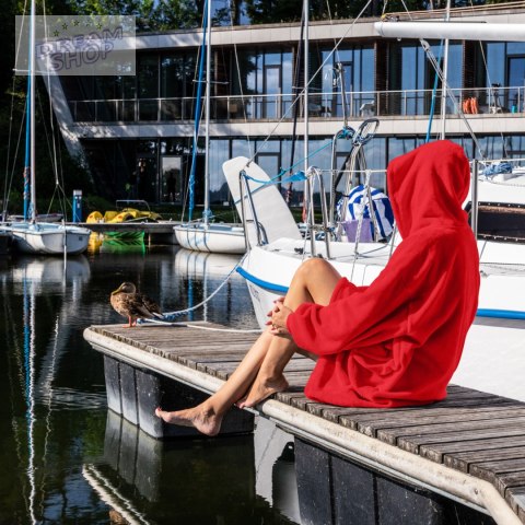 Bluzair Koco Bluza Oversize Kapturem Czerwona 4w1 Bluzair Koco Bluza Oversize Kapturem Czerwona 4w1