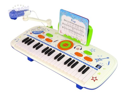 Elektryczne Pianino Keyboard Dla Dzieci Niebieski Nuty USB MP3 Elektryczne Pianino Keyboard Dla Dzieci Niebieski Nuty USB MP3