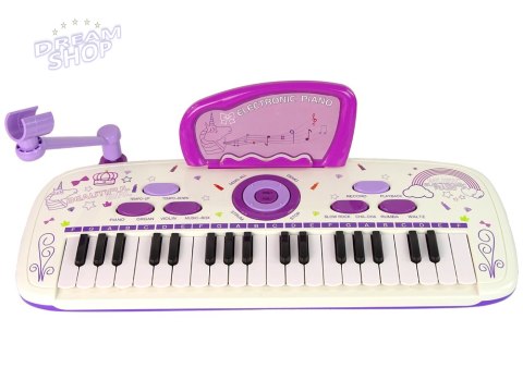 Elektryczne Pianino Keyboard Dla Dzieci Różowy Nuty USB MP3
