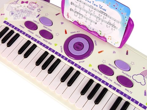 Elektryczne Pianino Keyboard Dla Dzieci Różowy Nuty USB MP3
