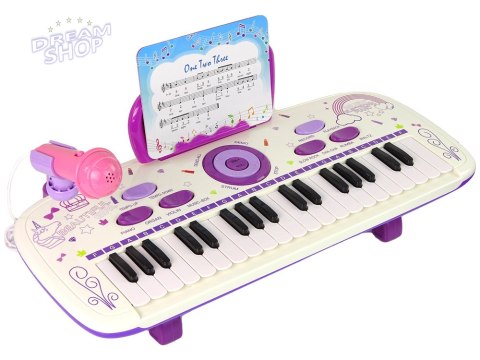 Elektryczne Pianino Keyboard Dla Dzieci Różowy Nuty USB MP3