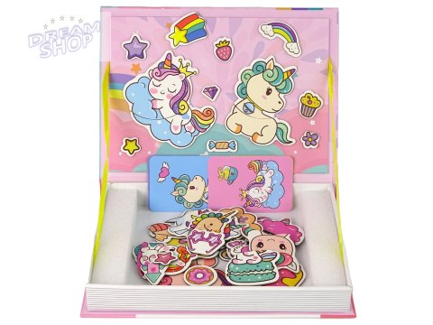 Magnetyczna Układanka Książka Jednorożce Puzzle Karty Magnetyczna Układanka Książka Jednorożce Puzzle Karty
