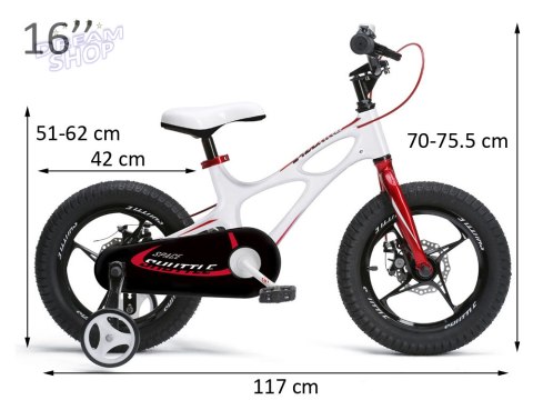 RoyalBaby Rower 16" Space Shuttle biały RB16-22 RoyalBaby Rower 16" Space Shuttle biały RB16-22