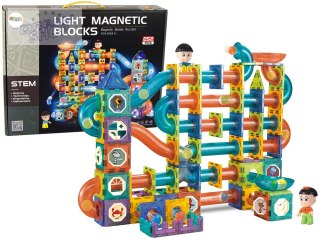 Świecąca Zjeżdżalnia Dla Kulek Klocki Magnetyczne 252 Elementy