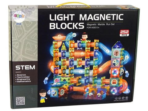 Świecąca Zjeżdżalnia Dla Kulek Klocki Magnetyczne 252 Elementy Świecąca Zjeżdżalnia Dla Kulek Klocki Magnetyczne 252 Elementy