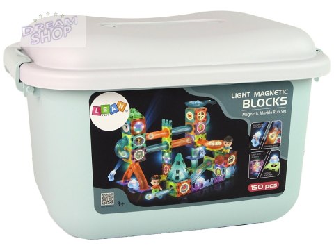 Świecąca Zjeżdżalnia Dla Kulek Klocki Magnetyczne W Pudełku 150 Elementów Świecąca Zjeżdżalnia Dla Kulek Klocki Magnetyczne W Pudełku 150 Elementów