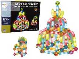 Świecące Klocki Magnetyczne Edukacyjne Zestaw 102 Elementy