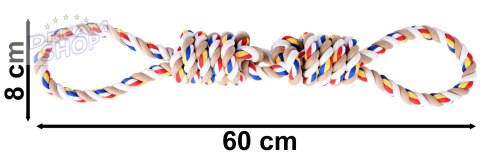 Zabawka szarpak z supłami dla psa WALLY 60 cm Zabawka szarpak z supłami dla psa WALLY 60 cm