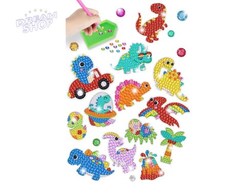 Zestaw Naklejek Haft Diamentowy Dinozaury Mozaika Zestaw Naklejek Haft Diamentowy Dinozaury Mozaika