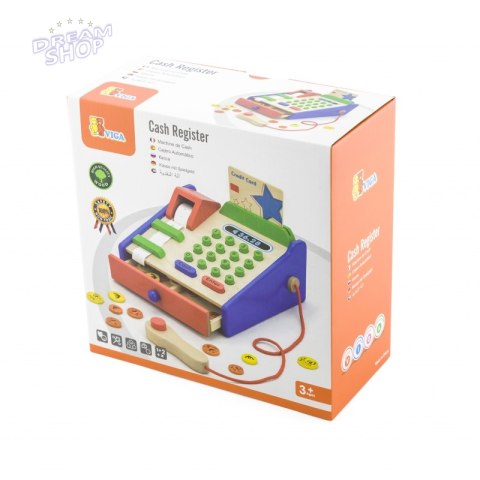 Drewniana Kasa sklepowa z akcesoriami Skaner Viga Toys