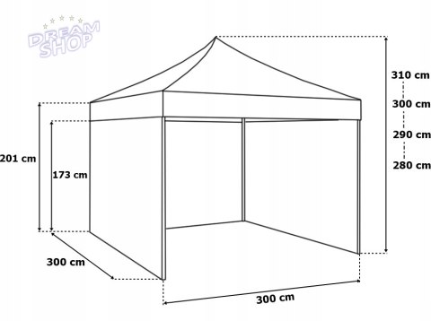 Pawilon handlowy ekspresowy 3x3 m biały 3 ściany Pawilon handlowy ekspresowy 3x3 m biały 3 ściany