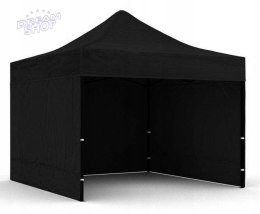 Pawilon handlowy ekspresowy 3x3 m czarny 3 ściany