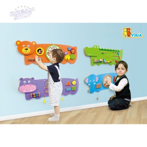Sensoryczna Drewniana Tablica Manipulacyjna Viga Toys Krokodyl